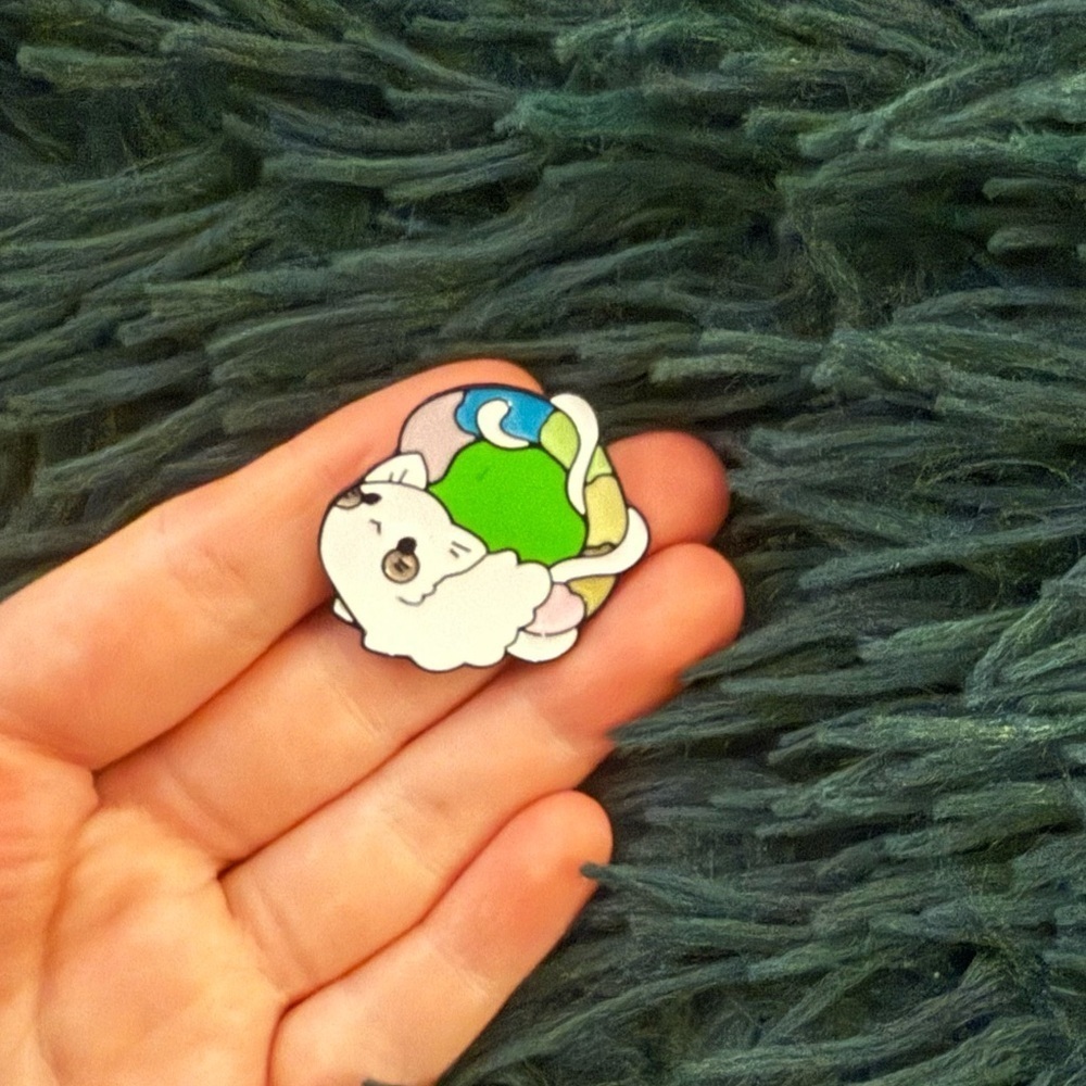Women’s Accessories Colorful Fun Cute Green and Blue Small Pet Enamel Pin
